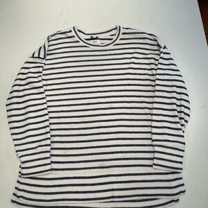 Aerie Navy and White Striped Top